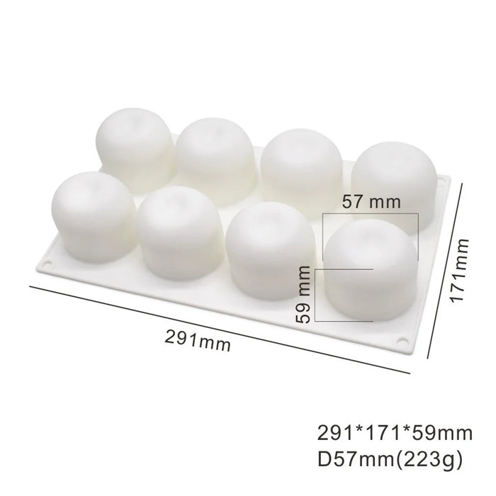 8-Cell Fruit Shape Mousse Cake Silicone Mold DIY Dessert Making Mold (No FDA, BPA Free) - Apple - 5