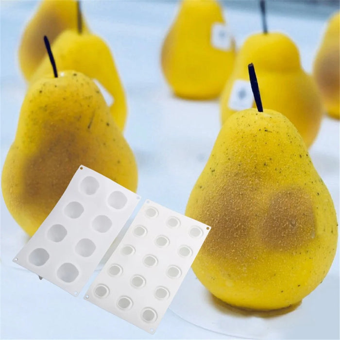 8-Cell Fruit Shape Mousse Cake Mold Dessert Making Silicone Mold (No FDA, BPA Free) - Pear - 2