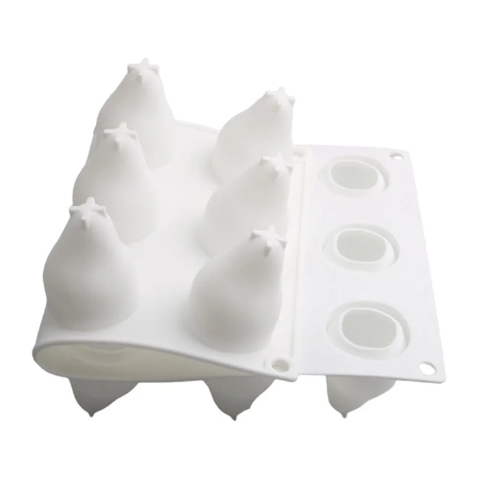 8-Cell Fruit Shape Mousse Cake Mold Dessert Making Silicone Mold (No FDA, BPA Free) - Pear - 3