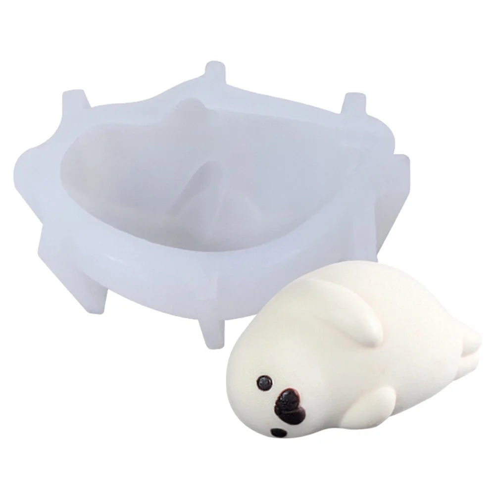 SX-PP-35 4-inch Cute Little Seal Mousse Cake Silicone Mold DIY Jelly Pudding Ice Cream Mold (No FDA, BPA Free) - 1