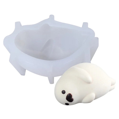 SX-PP-35 4-inch Cute Little Seal Mousse Cake Silicone Mold DIY Jelly Pudding Ice Cream Mold (No FDA, BPA Free) - 1
