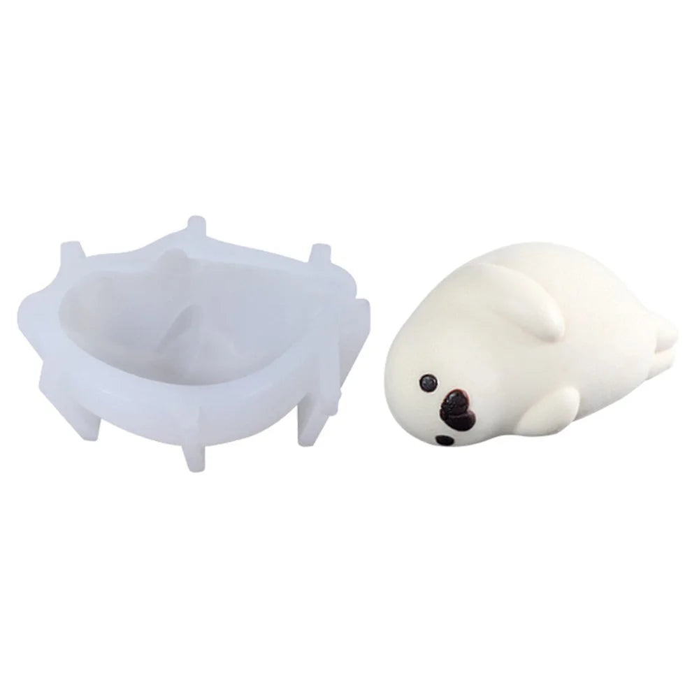 SX-PP-35 4-inch Cute Little Seal Mousse Cake Silicone Mold DIY Jelly Pudding Ice Cream Mold (No FDA, BPA Free) - 3