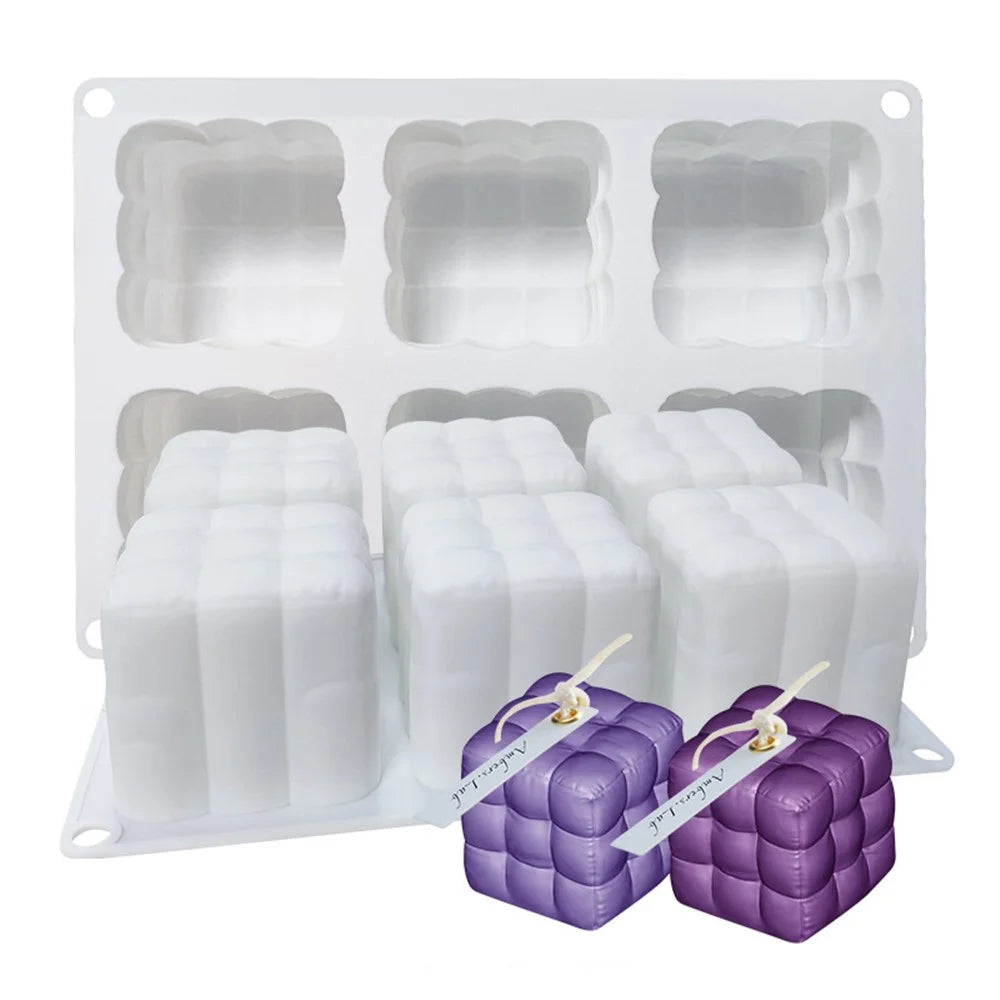 3D Magic Cube / Sofa Shape 6-grid Silicone Mold Mousse Cake Baking Mold (BPA Free, No FDA Certificate) - Sofa - 1