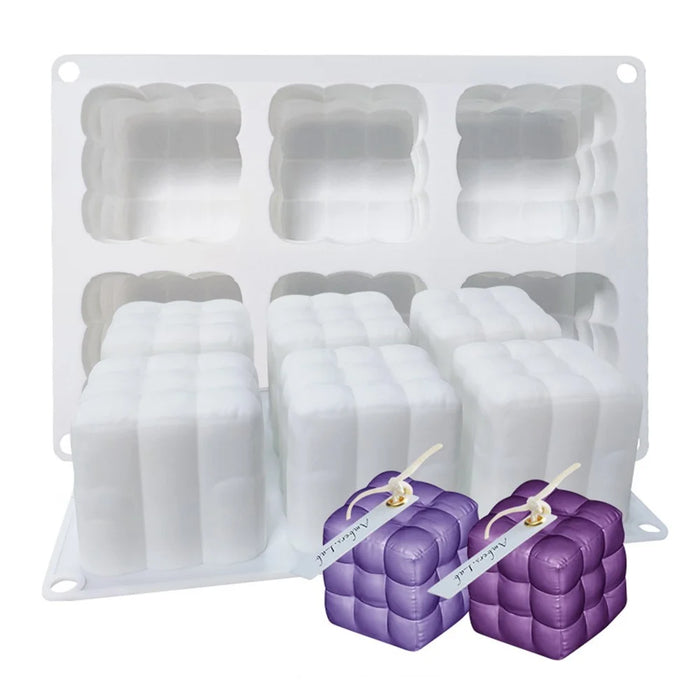 3D Magic Cube / Sofa Shape 6-grid Silicone Mold Mousse Cake Baking Mold (BPA Free, No FDA Certificate) - Sofa - 1