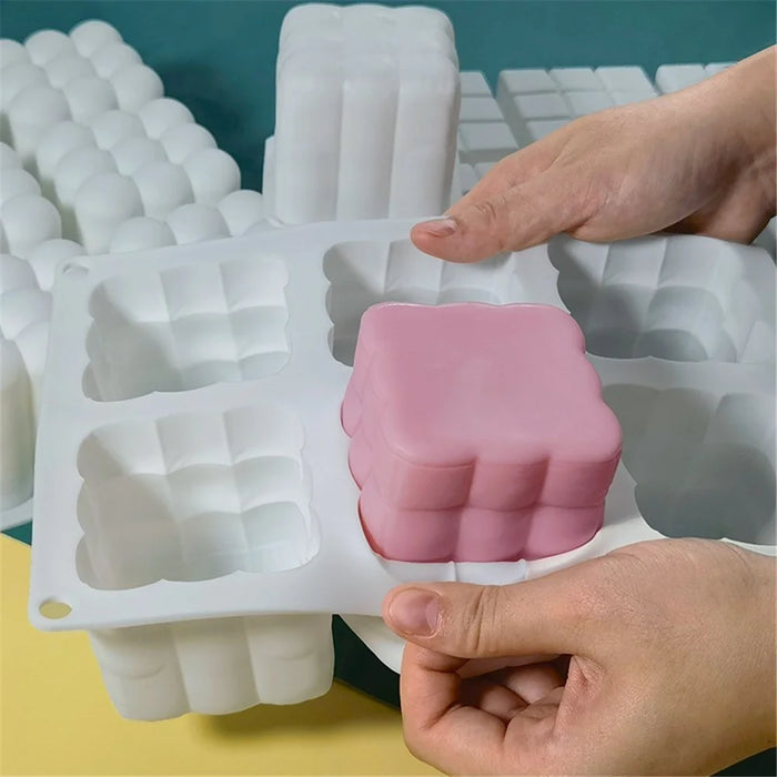 3D Magic Cube / Sofa Shape 6-grid Silicone Mold Mousse Cake Baking Mold (BPA Free, No FDA Certificate) - Sofa - 2