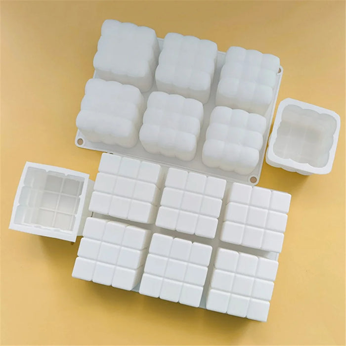 3D Magic Cube / Sofa Shape 6-grid Silicone Mold Mousse Cake Baking Mold (BPA Free, No FDA Certificate) - Sofa - 4
