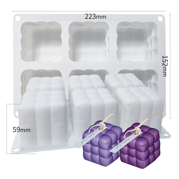 3D Magic Cube / Sofa Shape 6-grid Silicone Mold Mousse Cake Baking Mold (BPA Free, No FDA Certificate) - Sofa - 5