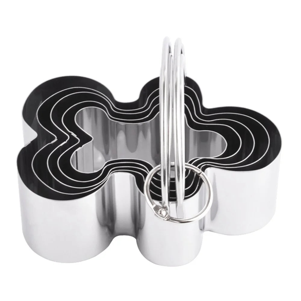 5Pcs / Set Stainless Steel Cookie Cutters with Handle Mousse Cake Baking Mold (BPA Free, No FDA) - Gingerbread Man - 1