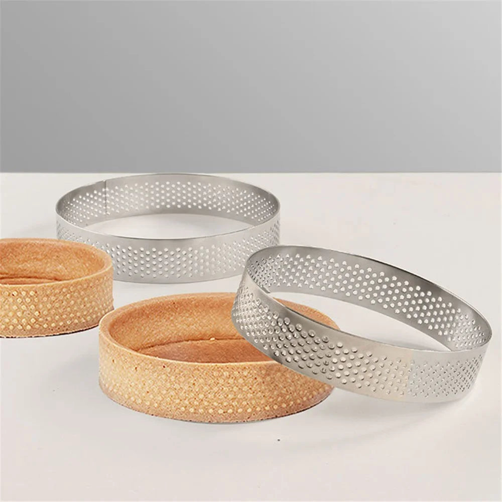 6PCS 5 / 6 / 7 / 8 / 9 / 10CM Diameter Baking Mold Stainless Steel Cake Tart Ring (BPA-Free, No FDA) - 6