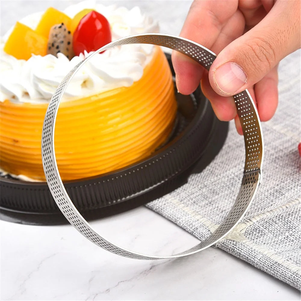 10CM Diameter 304 Stainless Steel Tart Ring for Making Crumpet Cake Mousse (BPA-Free, No FDA) - 2