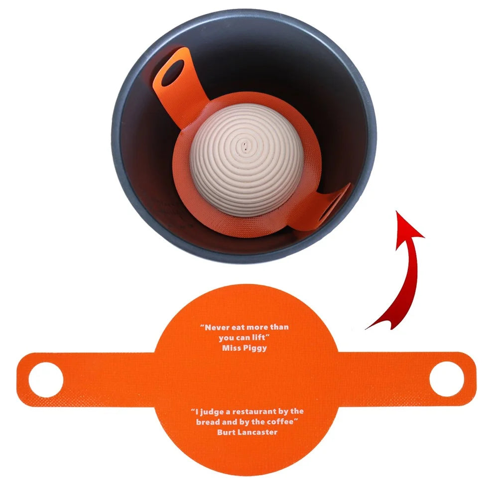 Dutch Oven Bread Baking Pad Long Handles Sling Non-stick Dough Transfer Pad (BPA Free, No FDA) - Brown - 6