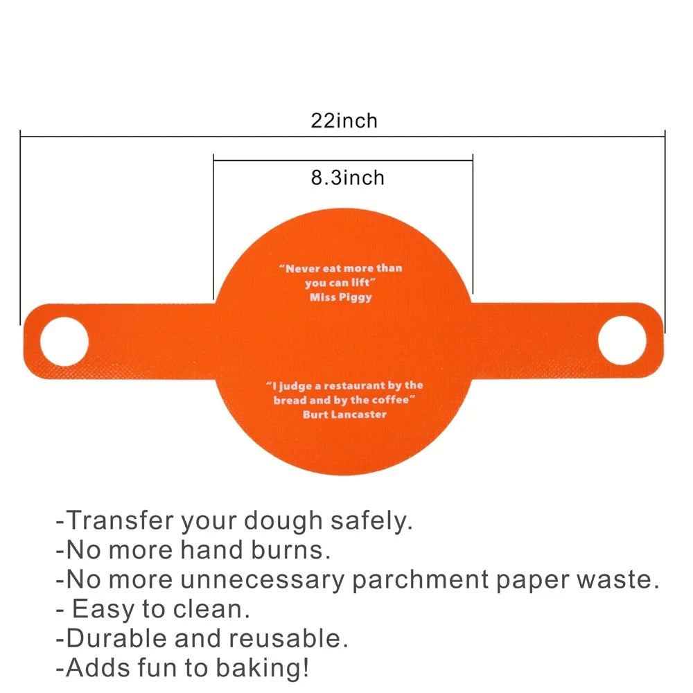 Dutch Oven Bread Baking Pad Long Handles Sling Non-stick Dough Transfer Pad (BPA Free, No FDA) - Brown - 7