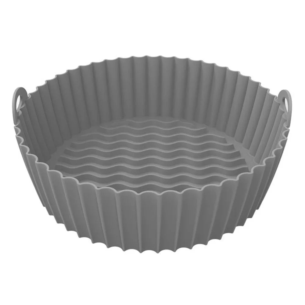 7.5-inch Air Fryer Silicone Pot Heat-Resistant Reusable Air Fryer Baking Tray Liner (BPA-free, No FDA Certificate) - Grey - 1