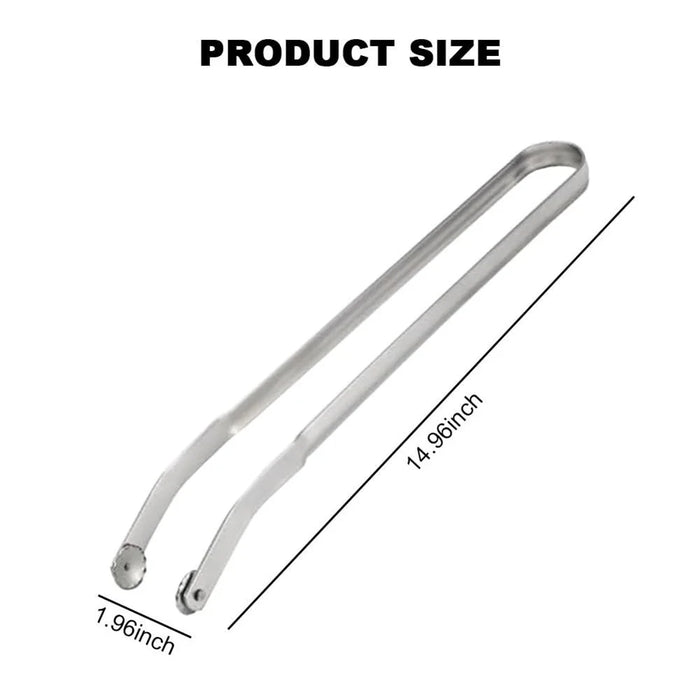 2PCS Stainless Steel Grill Tongs Barbecue Clamps Korean BBQ Tongs (No FDA Certified, BPA-Free) - 7