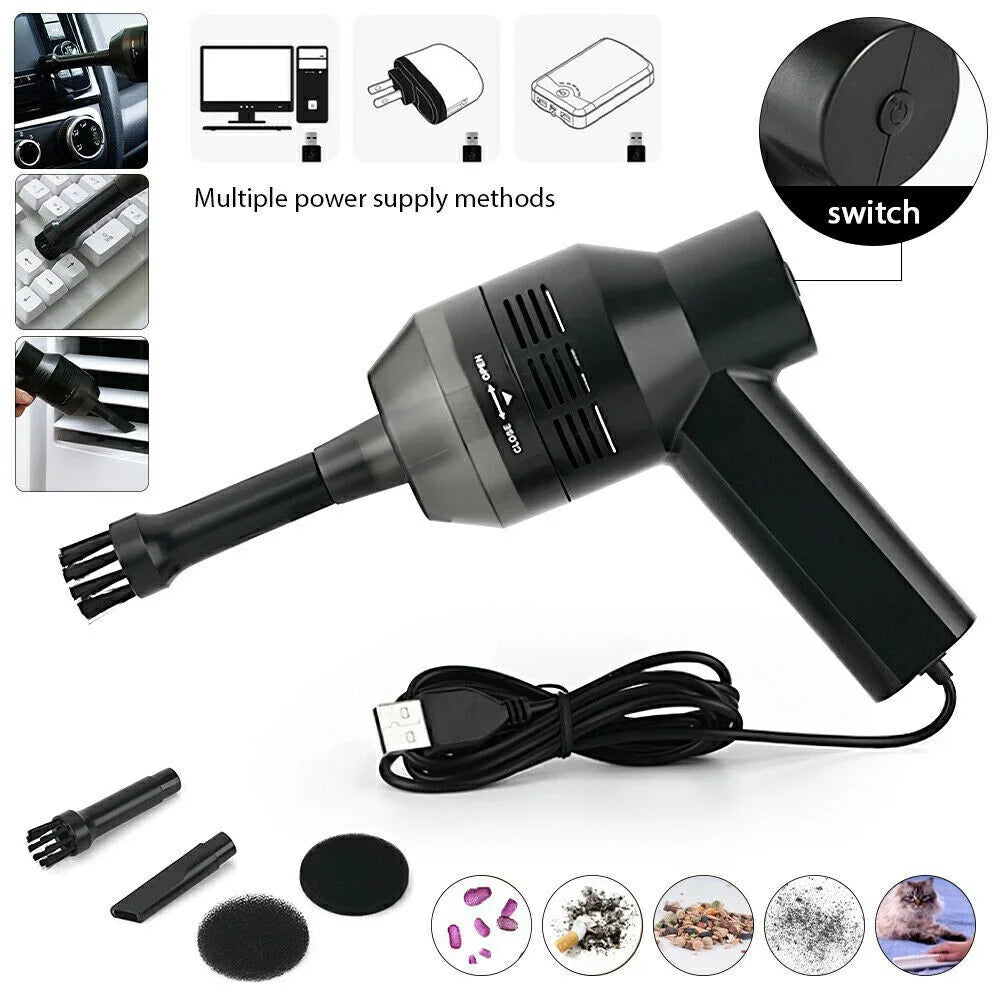 HK6019A USB Wired Portable Vacuum Cleaner Super-Mini Hand-Held Cleaner for Car/House/Pet House/Keyboard Cleaning - 2