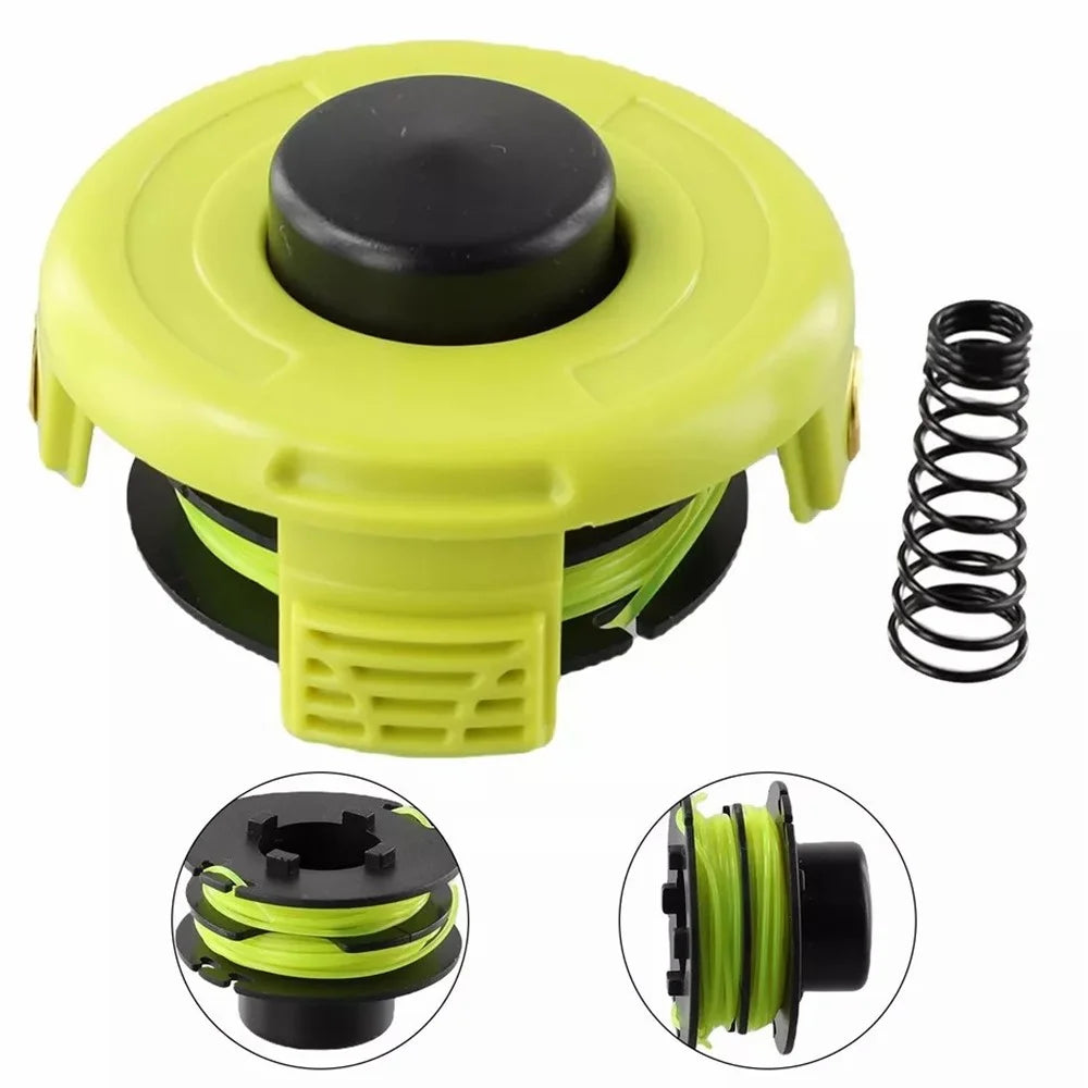 For Ryobi RLT3025F / RLT3025S / RLT3525S Lawn Mower RAC119 Line Spool + RAC118 Spool Cap + Spring - 2