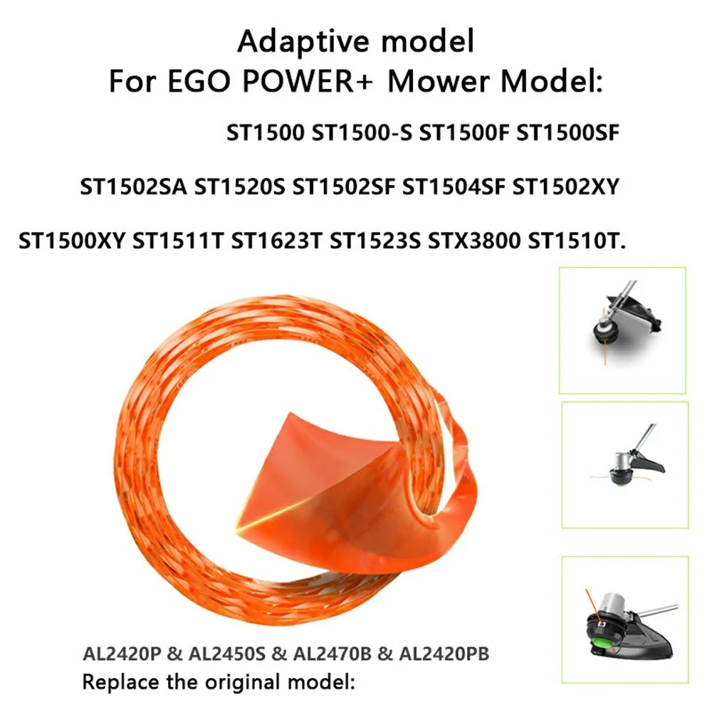 12Pcs 14ft / 4.27m Trimmer Line for EGO POWER+ ST1500 / ST1500-S Lawn Mower Nylon Rope, AL2420P - 2