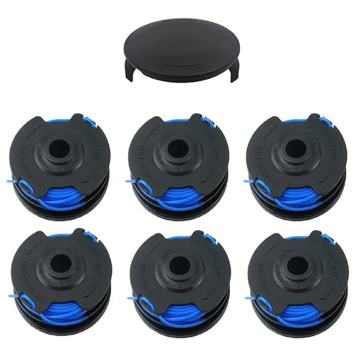 For Homelite UT41112 / UT41121 / UT41120 Lawn Mower 6 Line Spool + 1 Spool Cap, AC41RL3 - 1