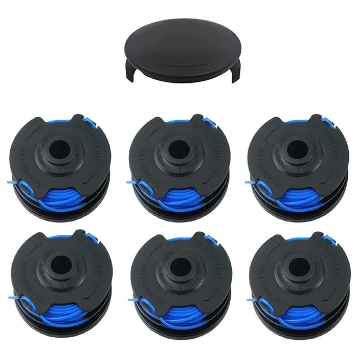 For Homelite UT41112 / UT41121 / UT41120 Lawn Mower 6 Line Spool + 1 Spool Cap, AC41RL3 - 1