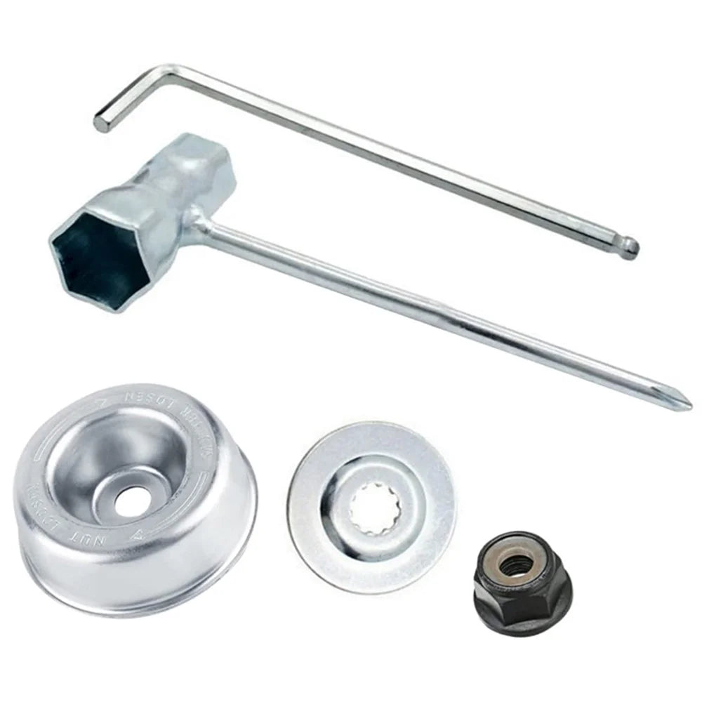 For Stihl FS120 / FS130 Trimmer Brush Cutter Metal Wrench Collar Nut Rider Plate Thrust Washer Accessory Kit - 1