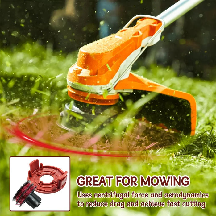 For AL-KO GTE 350 / GTE 450 / GTE 550 Lawn Trimmer 4 Line Spool + 1 Spool Cap Replacement Parts, 112966 - 2