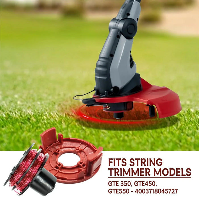 For AL-KO GTE 350 / GTE 450 / GTE 550 Lawn Trimmer 4 Line Spool + 1 Spool Cap Replacement Parts, 112966 - 3