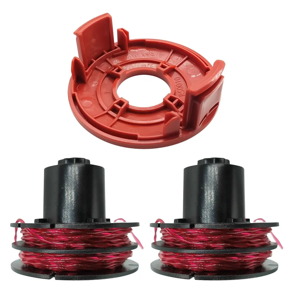 For AL-KO GTE 350 / GTE 450 / GTE 550 Lawn Trimmer 2 Line Spool + 1 Spool Cap, 112966 - 1