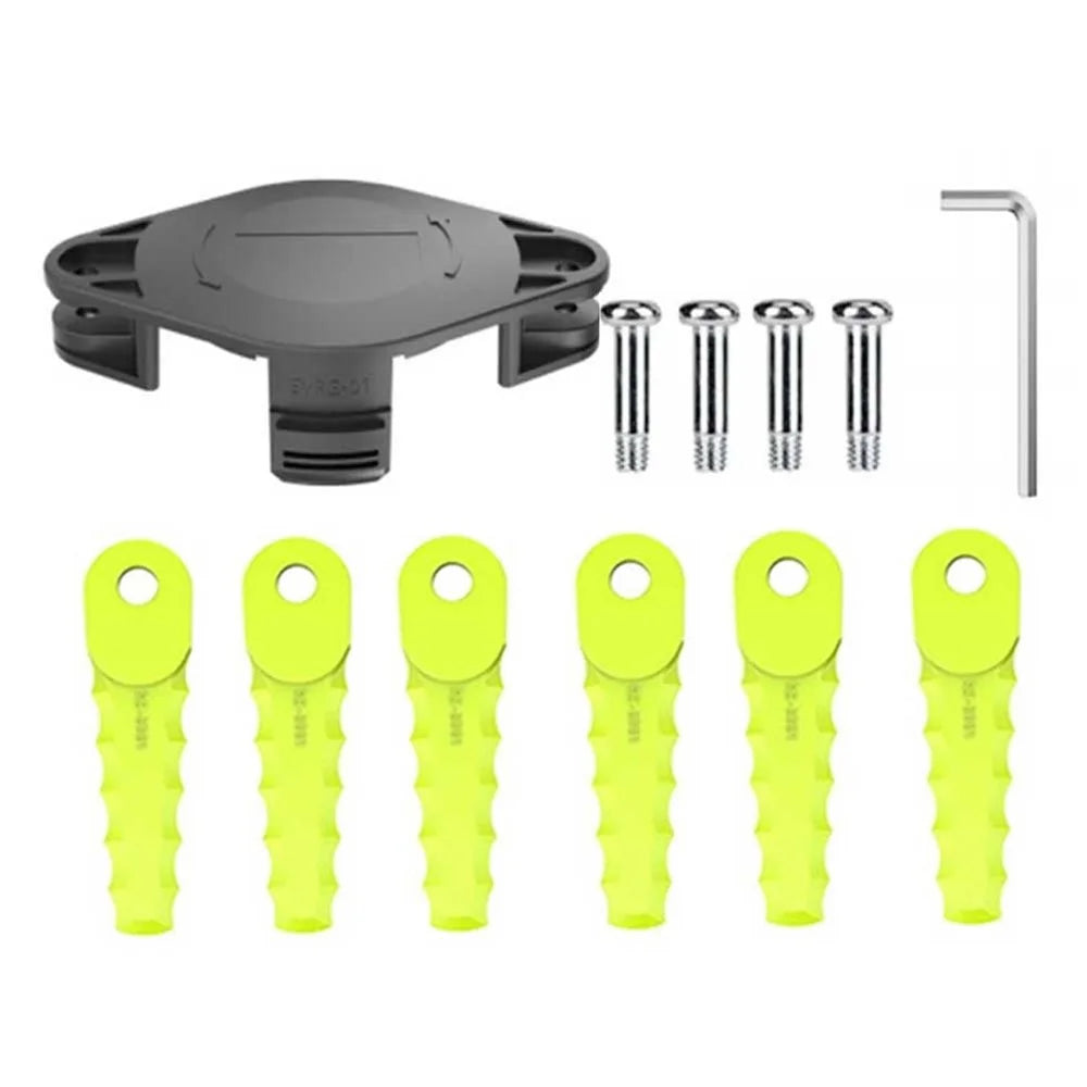 For Ryobi One+ Series Lawn Trimmer 6PCS Plastic Cutting Blades + 1PC Replacement Head (TLBR-01) - 1