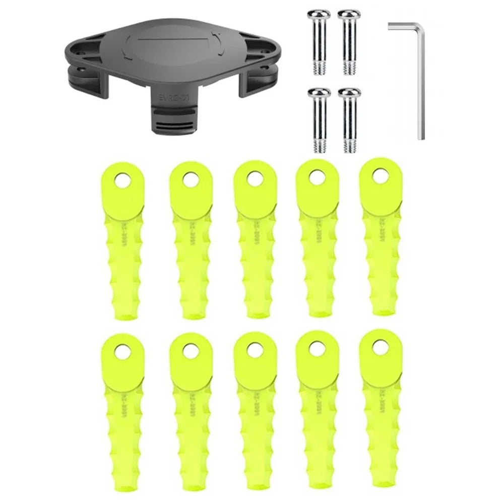 For Ryobi One+ Series Lawn Trimmer 10PCS Plastic Cutting Blades + 1PC Replacement Head (TLBR-01) - 1