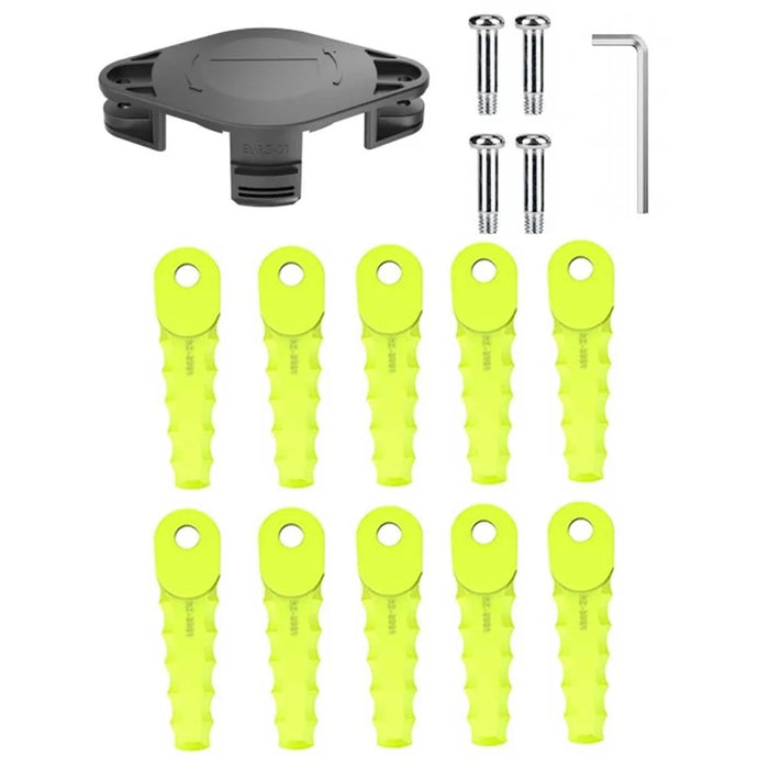 For Ryobi One+ Series Lawn Trimmer 10PCS Plastic Cutting Blades + 1PC Replacement Head (TLBR-01) - 1