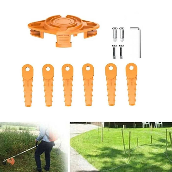 For Worx WG115 / WG116 / WG117 / WG118 6Pcs Plastic Cutting Blades + 1Pc Replacement Head (EVW-02) - 2