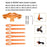 For Worx WG115 / WG116 / WG117 / WG118 6Pcs Plastic Cutting Blades + 1Pc Replacement Head (EVW-02) - 3