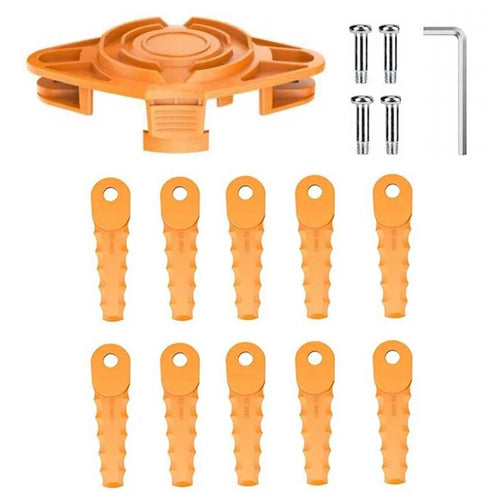 For Worx 10PCS ABS Plastic Cutting Blades + 1PC Replacement Head (EVW-02) - 1