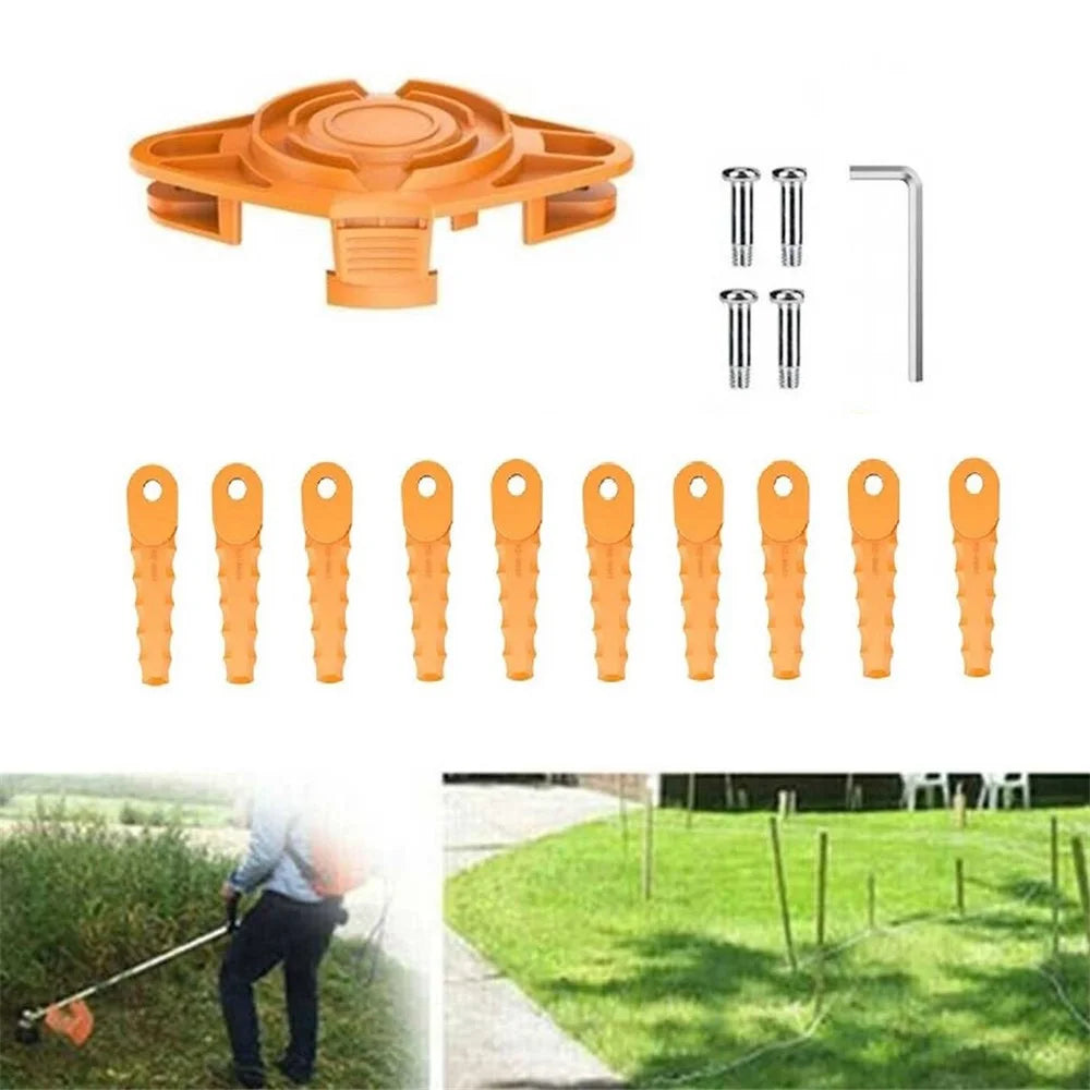 For Worx 10PCS ABS Plastic Cutting Blades + 1PC Replacement Head (EVW-02) - 2