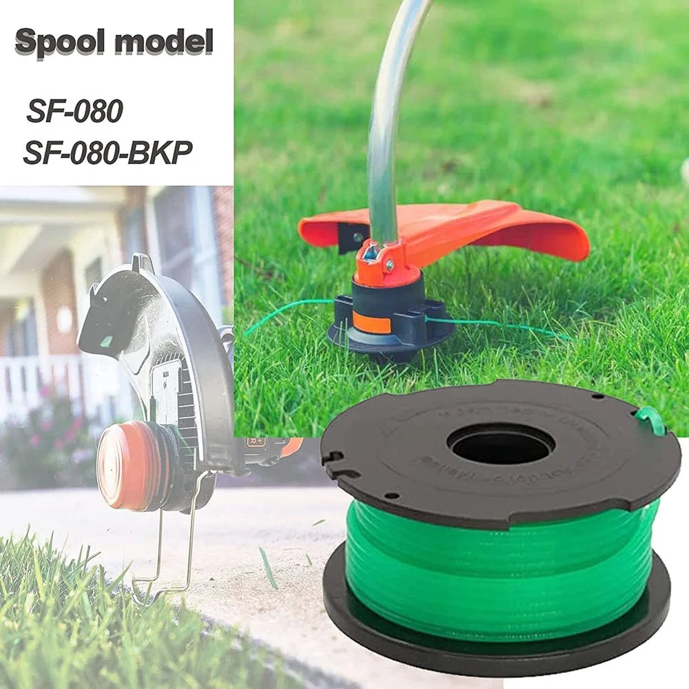 1 Spool Cap + 3 Replacement Spool for Black & Decker GH3000  /  GH3000R  /  LST540  /  LST540B Lawn Mower Spare Part, SF-080-BKP / 90583594 - 4