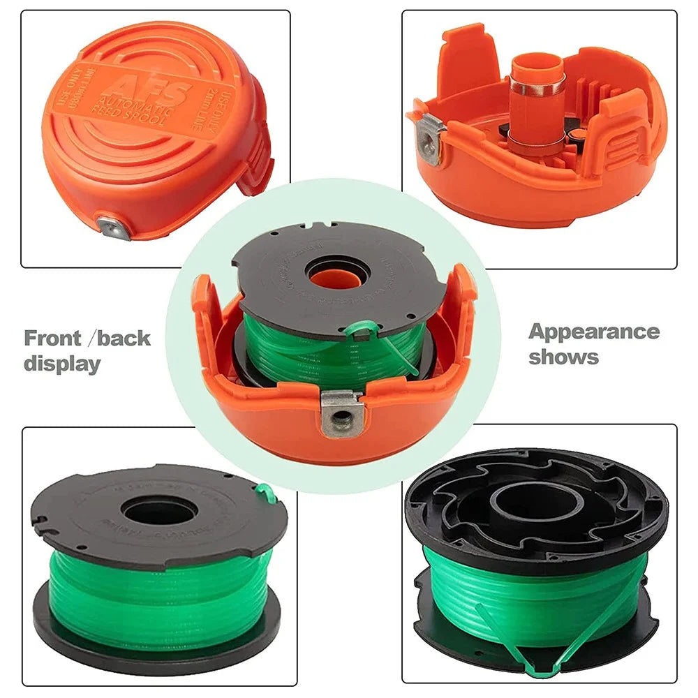 1 Spool Cap + 3 Replacement Spool for Black & Decker GH3000  /  GH3000R  /  LST540  /  LST540B Lawn Mower Spare Part, SF-080-BKP / 90583594 - 5