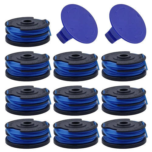 10 TLG-03 Spool + 2 TLK-01 Spool Cap for Kobalt KST 120X  /  120X-06 Lawn Mower Replacement Part - 1