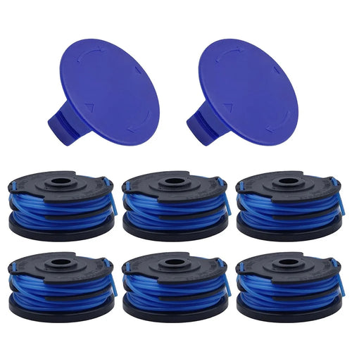 6 TLG-03 Spool + 2 TLK-01 Spool Cap for Kobalt KST 120X  /  120X-06 Lawn Mower Replacement Part - 1