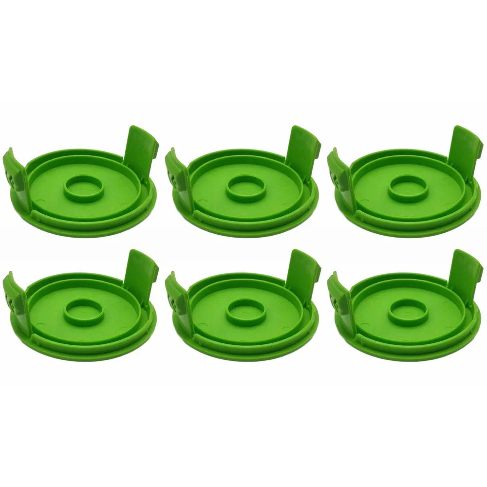 6Pcs Plastic Spool Cap for Greenworks 21272 / 21212 Lawn Mower Replacement Part, 3410468 - 1