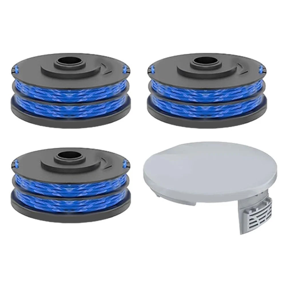 RAC122 Spool Cap + 3 RAC123 Spool for Ryobi RLT6030 / RLT5127 / RLT5027 / RLT4125 / RLT4027 Lawn Mower - 1