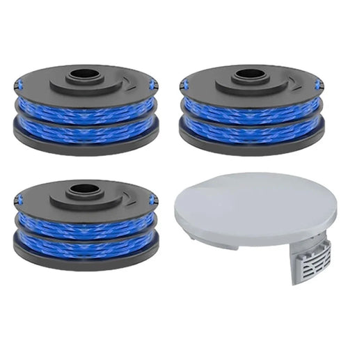 RAC122 Spool Cap + 3 RAC123 Spool for Ryobi RLT6030 / RLT5127 / RLT5027 / RLT4125 / RLT4027 Lawn Mower - 1