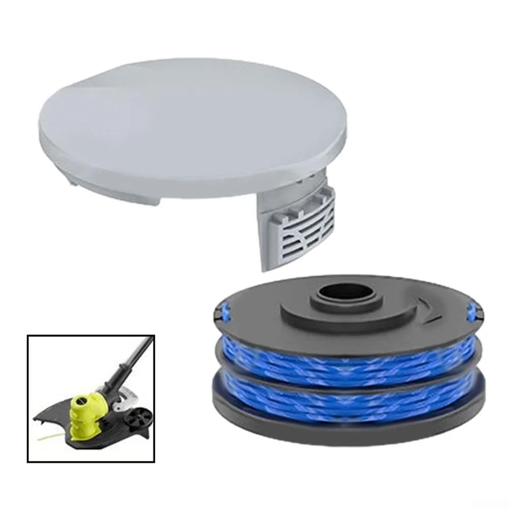 RAC122 Spool Cap + 3 RAC123 Spool for Ryobi RLT6030 / RLT5127 / RLT5027 / RLT4125 / RLT4027 Lawn Mower - 2