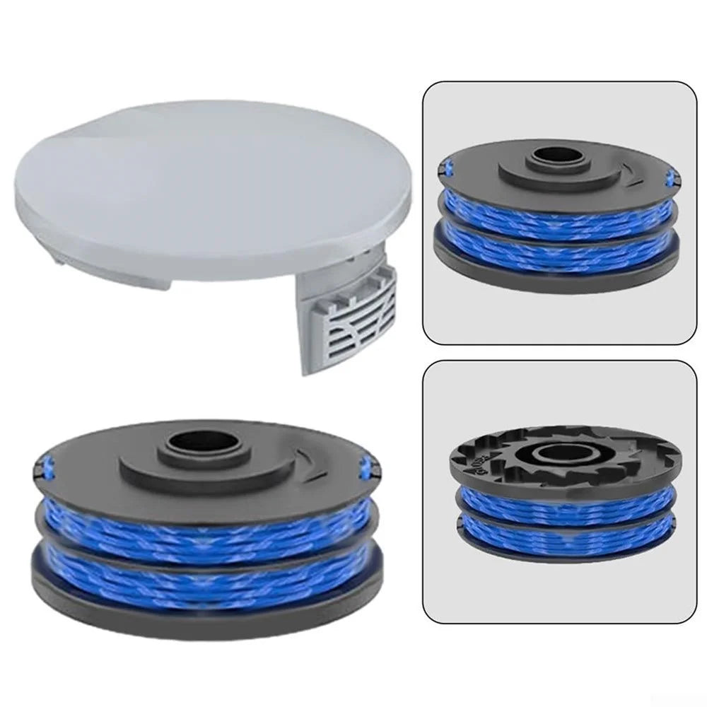 RAC122 Spool Cap + 3 RAC123 Spool for Ryobi RLT6030 / RLT5127 / RLT5027 / RLT4125 / RLT4027 Lawn Mower - 4