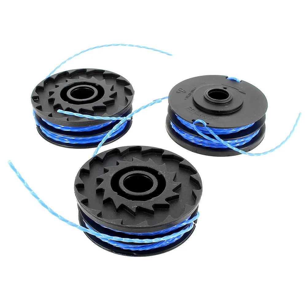 2 RAC122 Spool Cap + 6 RAC123 Spool for Ryobi RLT6030 / RLT5127 / RLT5027 / RLT4125 / RLT4027 Lawn Mower - 5