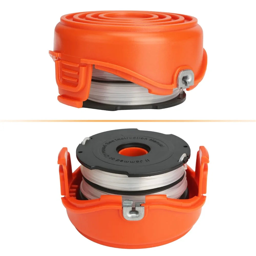 Replacement Spool + Spool Cap for Black & Decker GH750  /  GH710  /  GH700 Lawn Mower, DF-065-BKP / RC-065-P&90517175 - 2