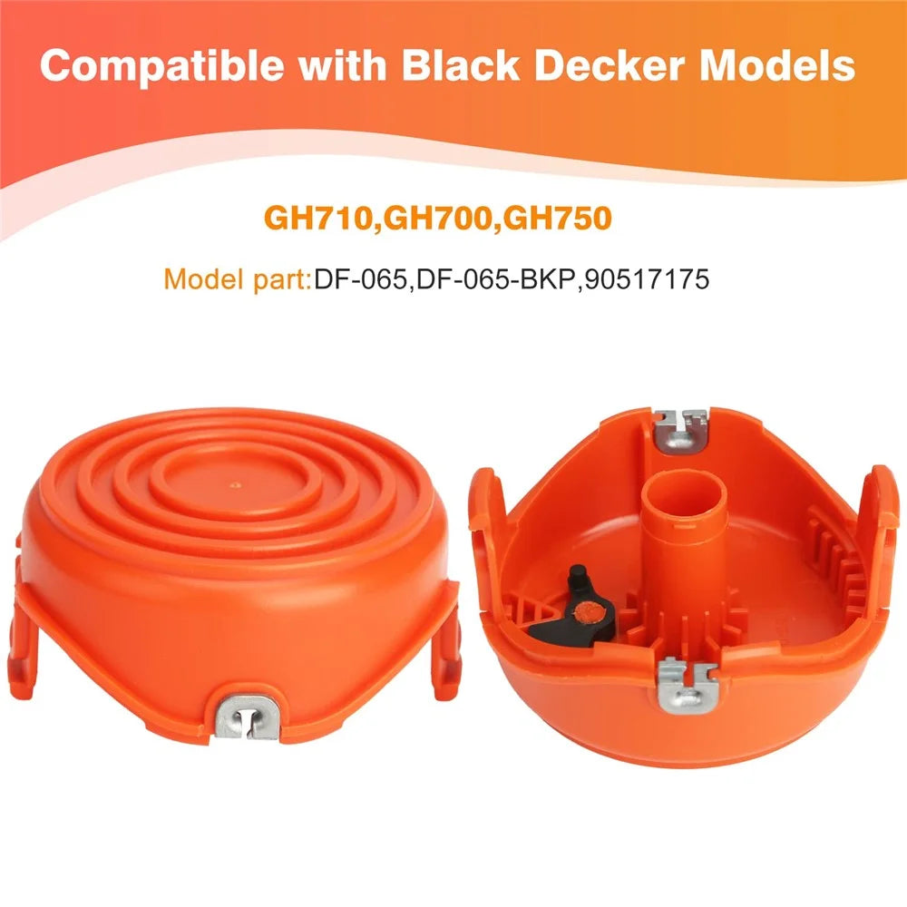 3Pcs Spool Cap for Black & Decker GH750  /  GH710  /  GH700 Lawn Mower, DF-065-BKP / RC-065-P&90517175 - 3