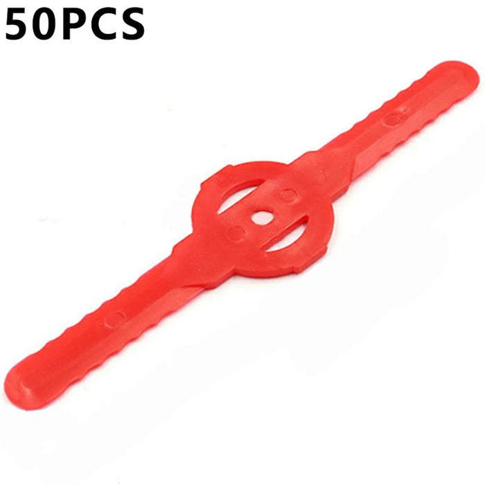 50Pcs For Weed Eater Lawn Mower Head Blades Grass Trimmer Replacement Plastic Cutter Blades - Red - 1