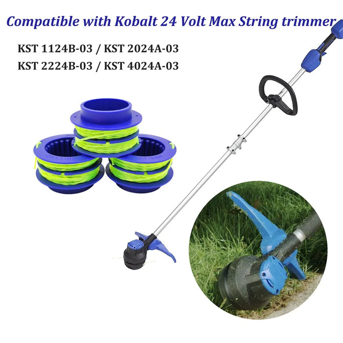 4PCS TLEG-01 ABS Spools for Kobalt KST 1124B-03 / KLS 124-03 24V Lawn Trimmer Nylon Wire Trimming Head - 4