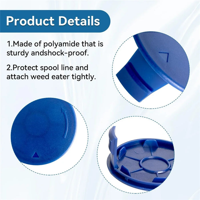 8PCS Plastic Spool Cap for Kobalt KST 120X-06 / 120X 40V Lawn Mower Replacement Part, TLK-01-1 - 2