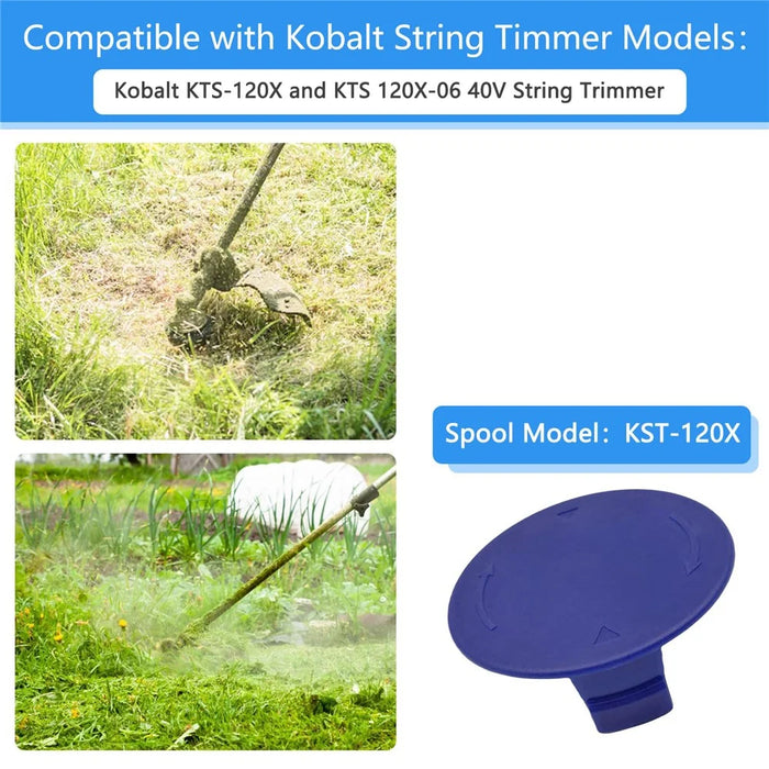 8PCS Plastic Spool Cap for Kobalt KST 120X-06 / 120X 40V Lawn Mower Replacement Part, TLK-01-1 - 6